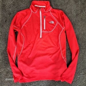 The North Face bright coral light quarter zip pullover top M